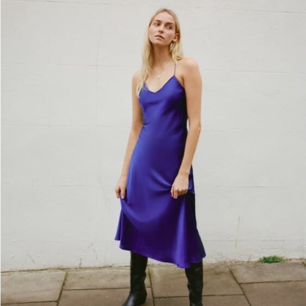 Zara Cobalt Slip Midi Dress